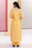 Bumblebee Yellow Brasso Organza A-line Kurta