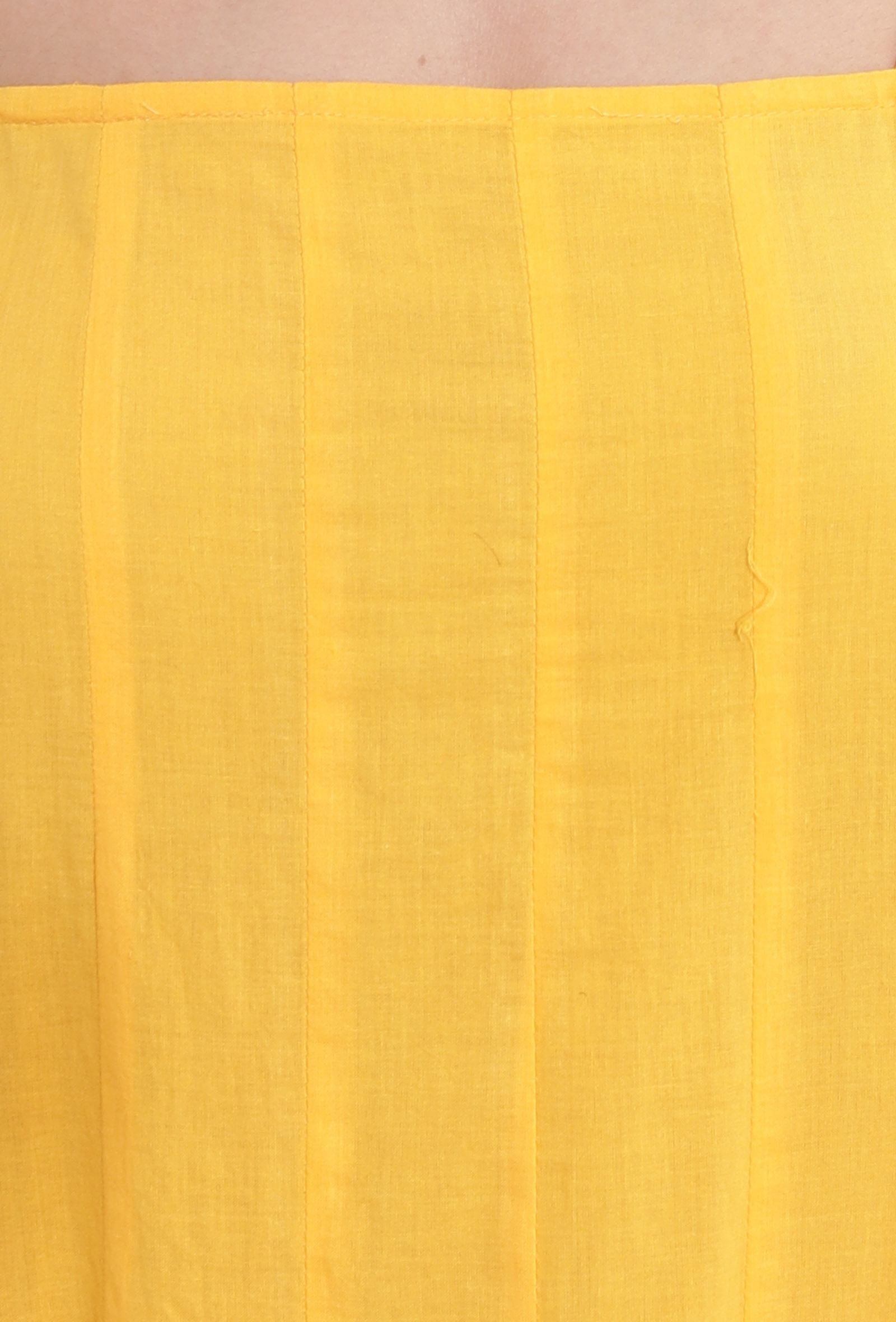 Bumblebee Yellow Cotton Kalidar Slip Kurta