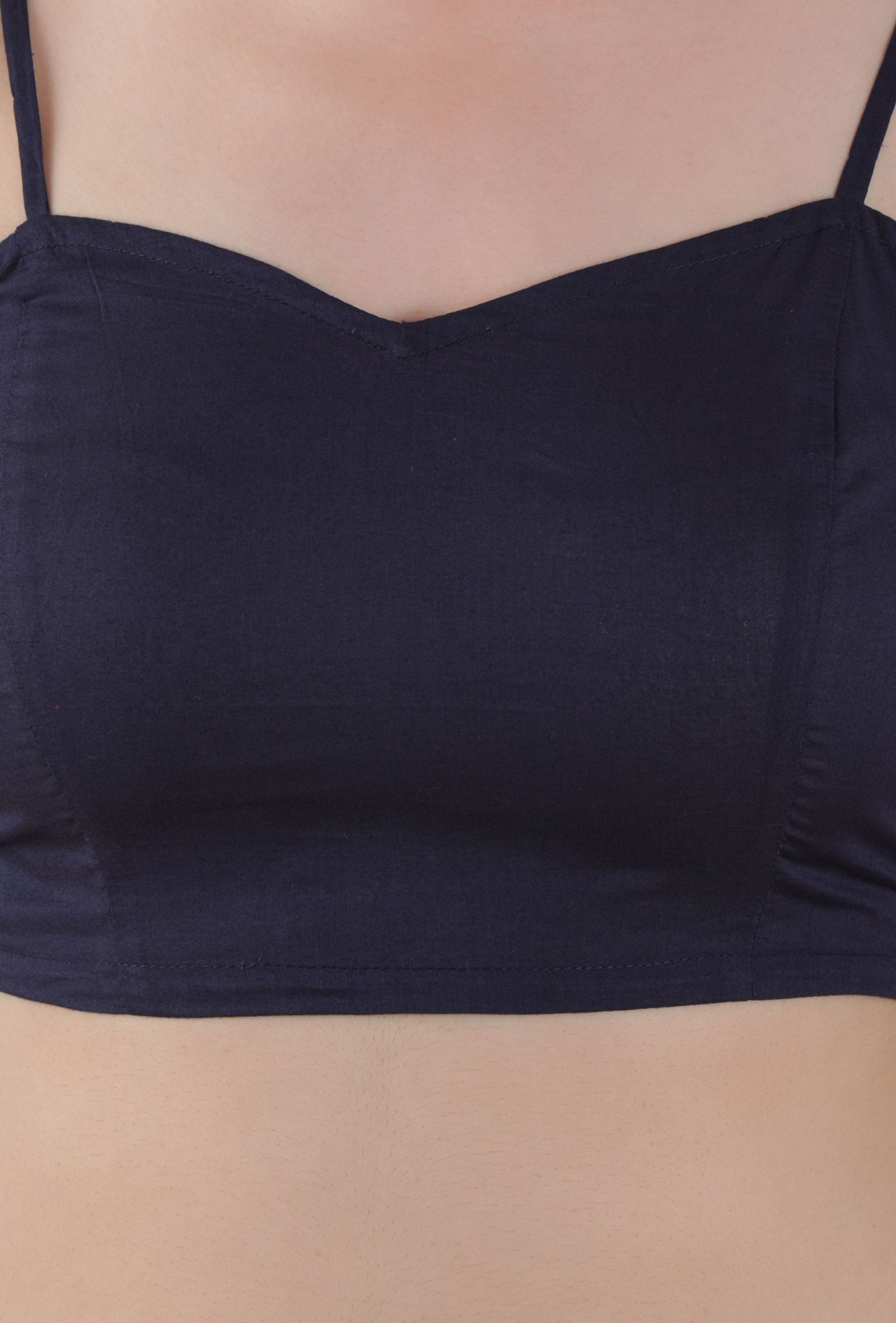 Tayanna Indigo Solid Blue Organza Gathered Kurta & Bustier Top