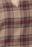 Chestnut Brown Woven Tartan Checks Phiran Kurta With Pockets