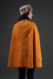 Parehaa Mustard Cashmilon Front-Open Overlay Cape With Ajrakh Detailing