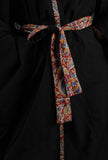 Ziya Black Cashmilon Overlay Cape With Kalamkari Detailing & Waist Belt