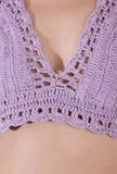 Lilac purple color handmade crochia backless bralette crop top blouse