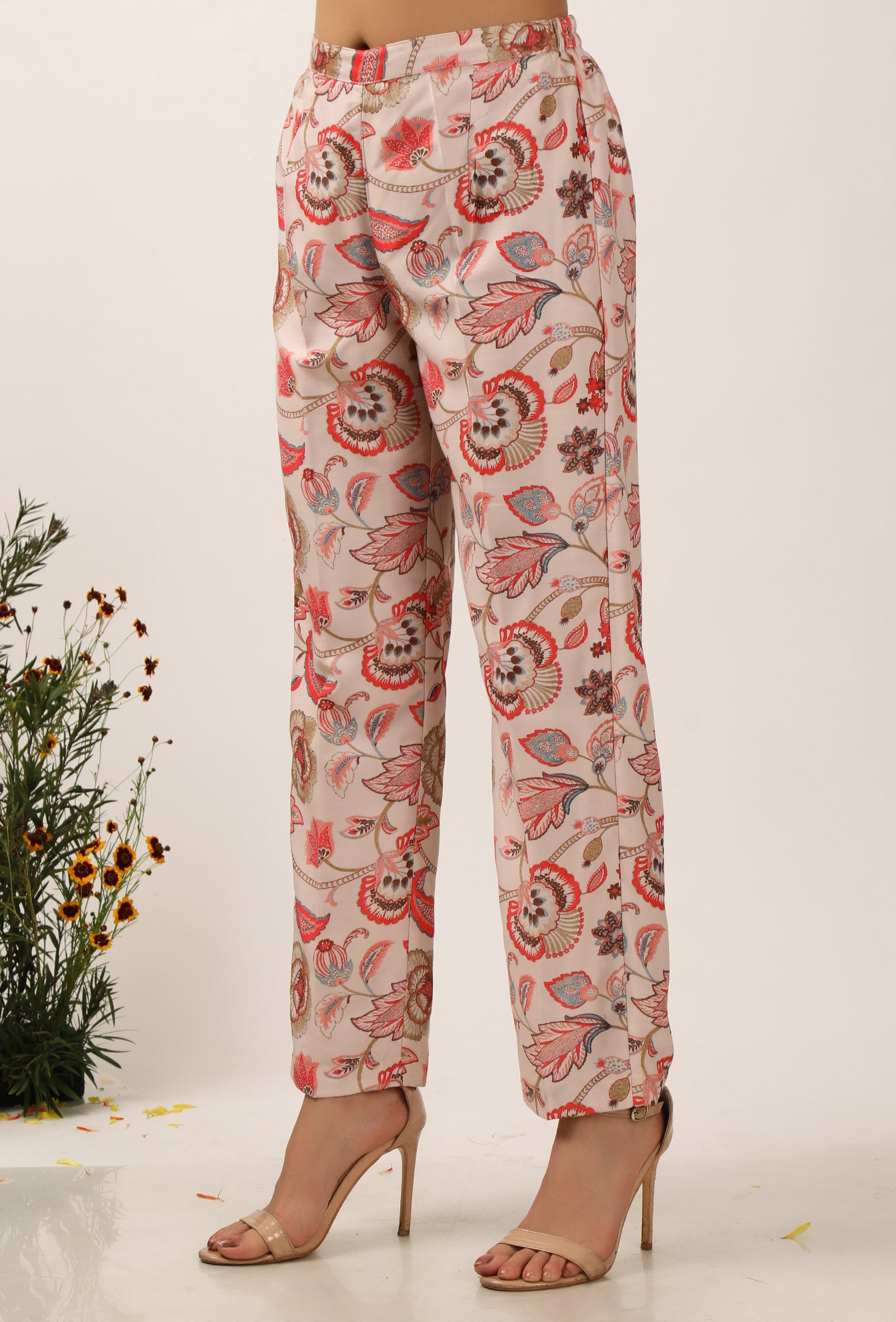 Ambi Floral Chintz Narrow Fit Pants