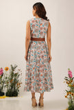 Lilybeth Floral Chintz Kalidar Long Dress With Belt