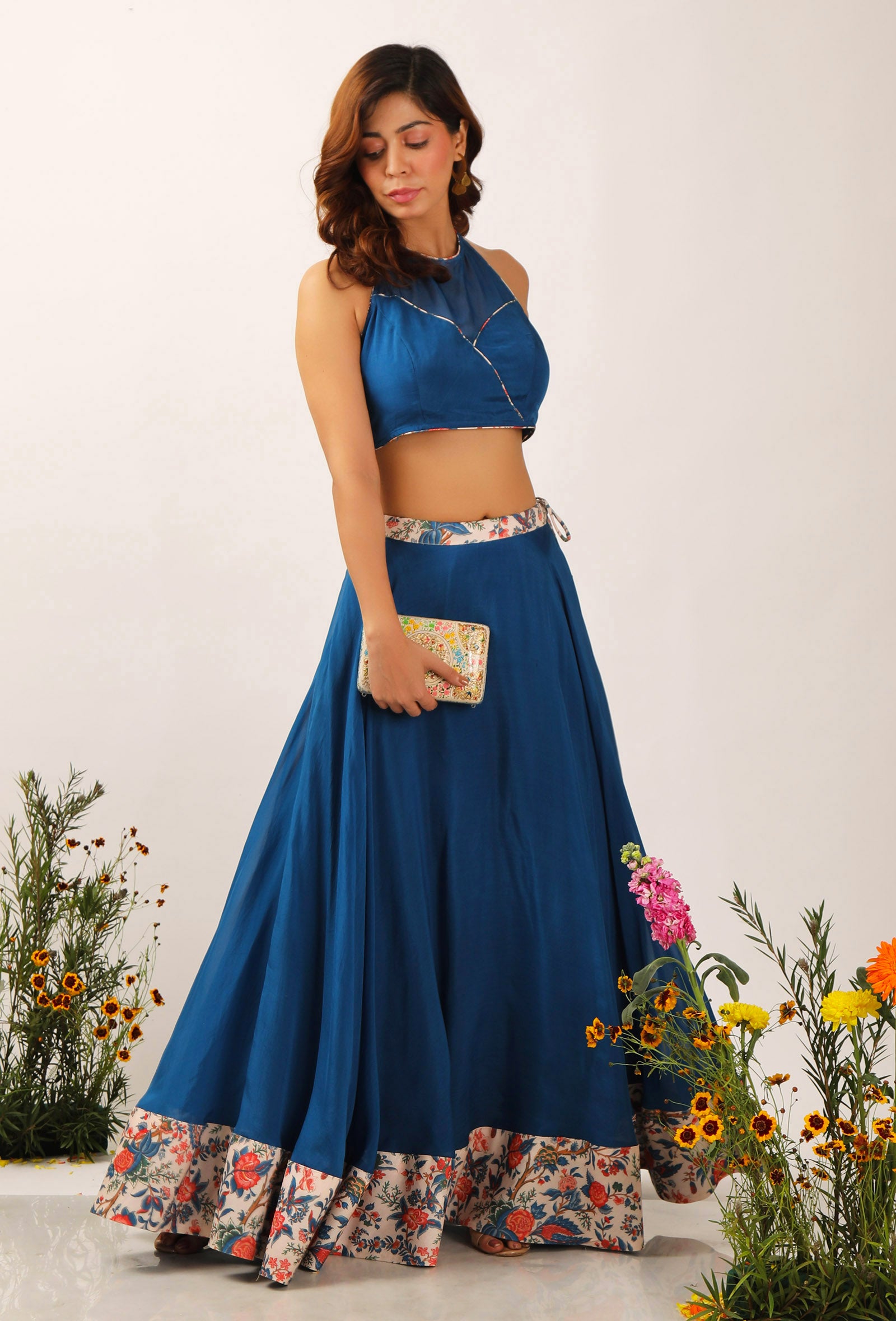 Bella Organza Backless Halter Blouse