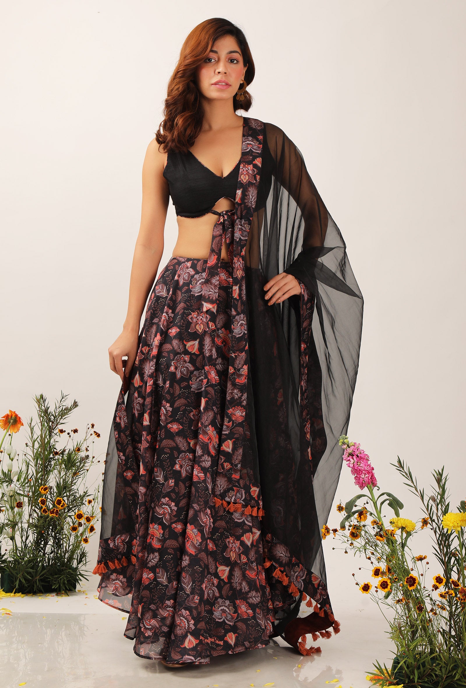 Zoon Organza Tasseled Dupatta