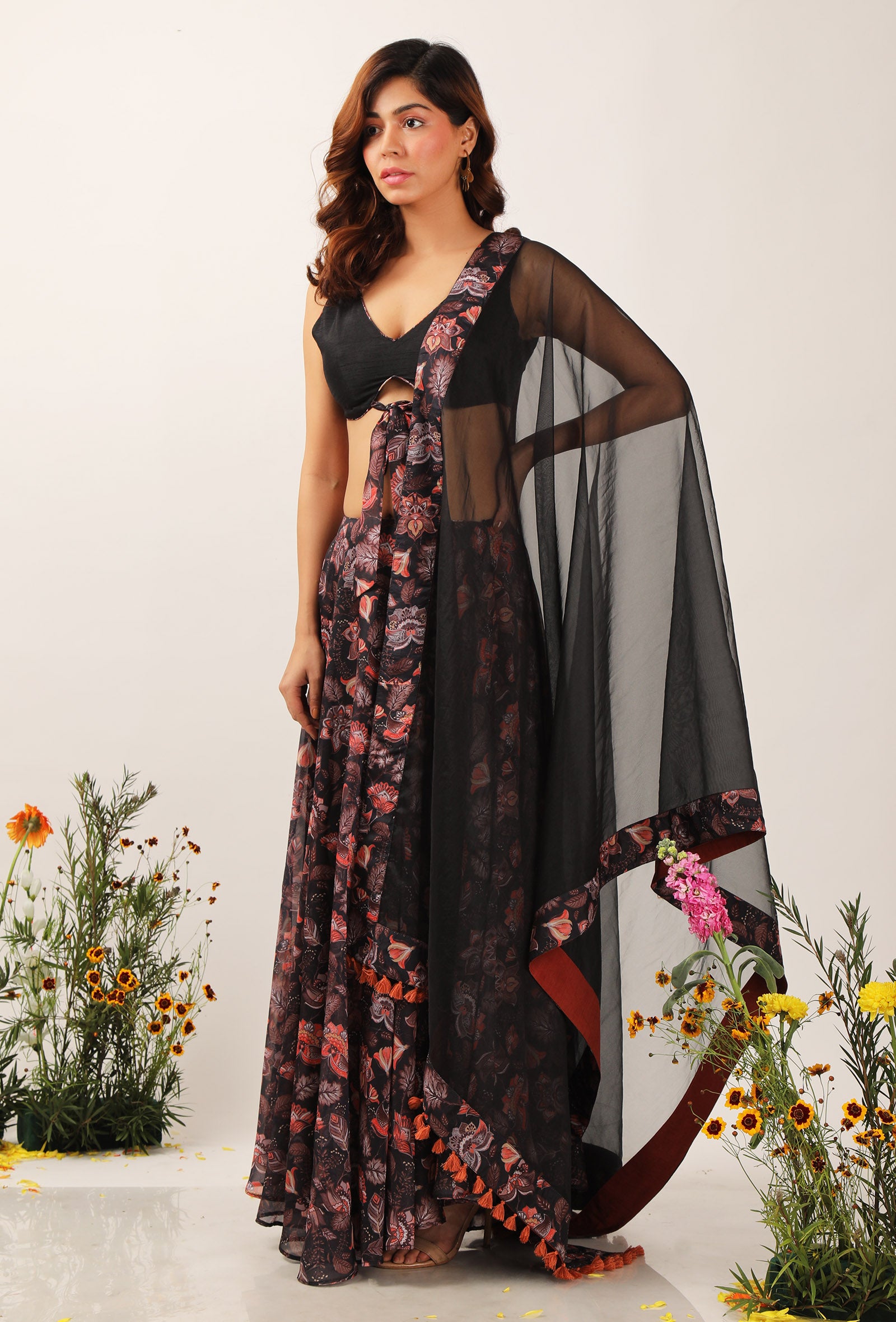 Zoon Organza Tasseled Dupatta