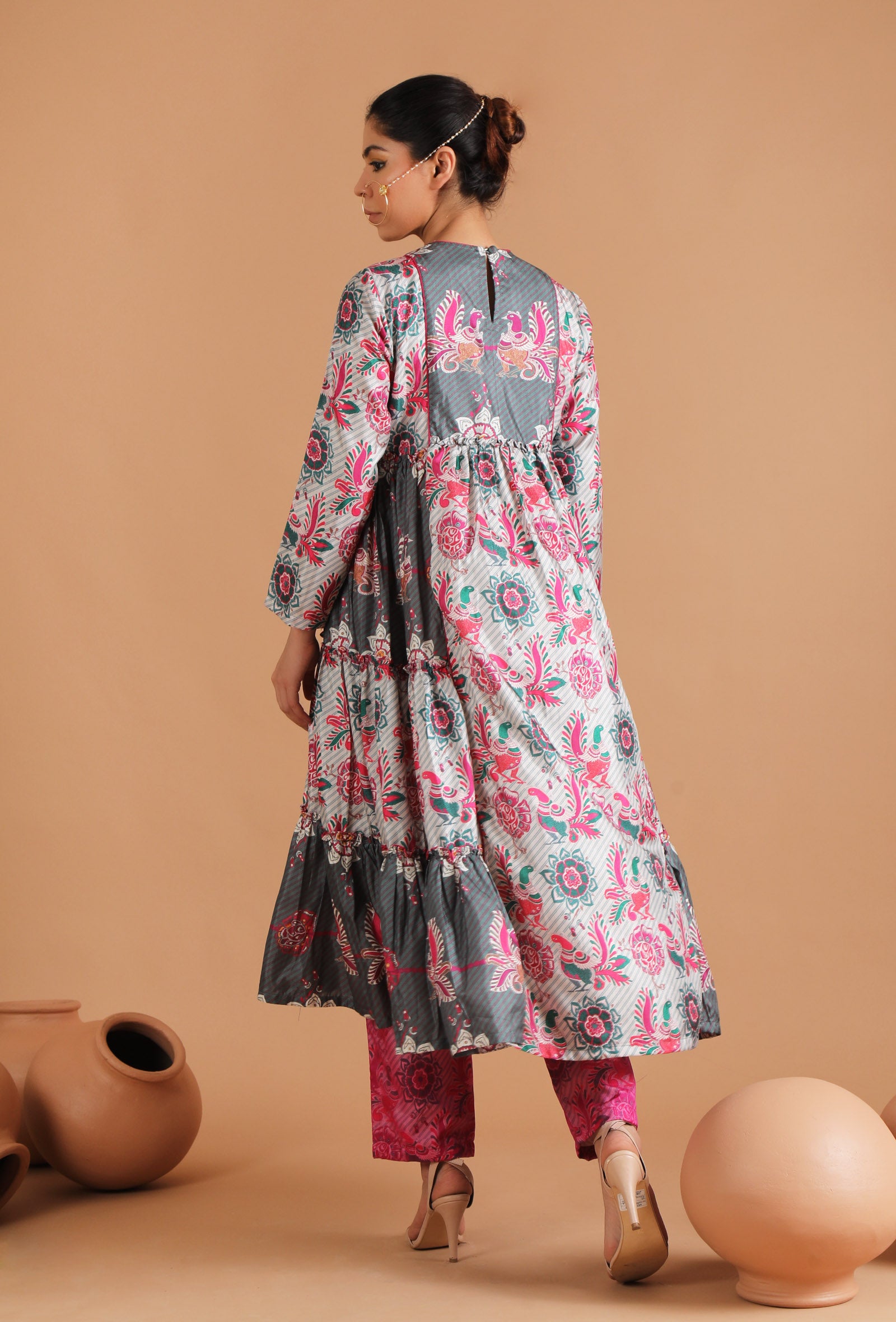 Aashna Allover Kalamkari Tier Kurta