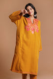 Fire Bush Aari Embroidered Kashmiri Phiran-Free Size