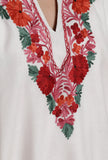 White Aari Embroidered Kashmiri Phiran-Free Size