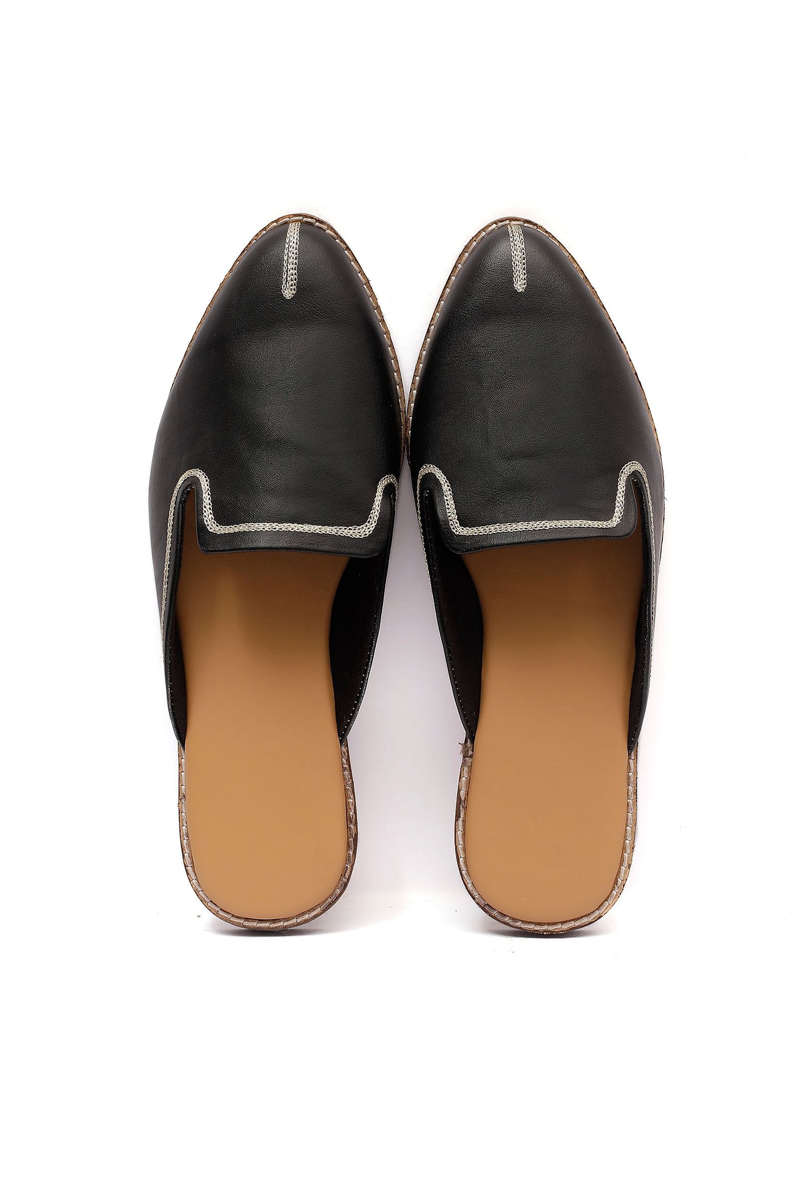 Black Cruelty Free Leather Slider Jutti