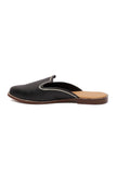 Black Cruelty Free Leather Slider Jutti