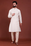 Set of 2 - Offwhite Lurex Malmal Kurta Pyjama Set