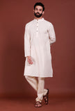 Set of 2 - Offwhite Brick Malmal Kurta Pyjama Set