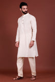 Set of 2 - Offwhite Brick Malmal Kurta Pyjama Set