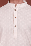 Set of 2 - Offwhite Brick Malmal Kurta Pyjama Set