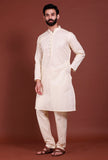 Set of 2 - Off white Buti Malmal Kurta Pyjama Set