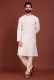 Set of 2 - Off white Diamond Malmal Kurta Pyjama Set