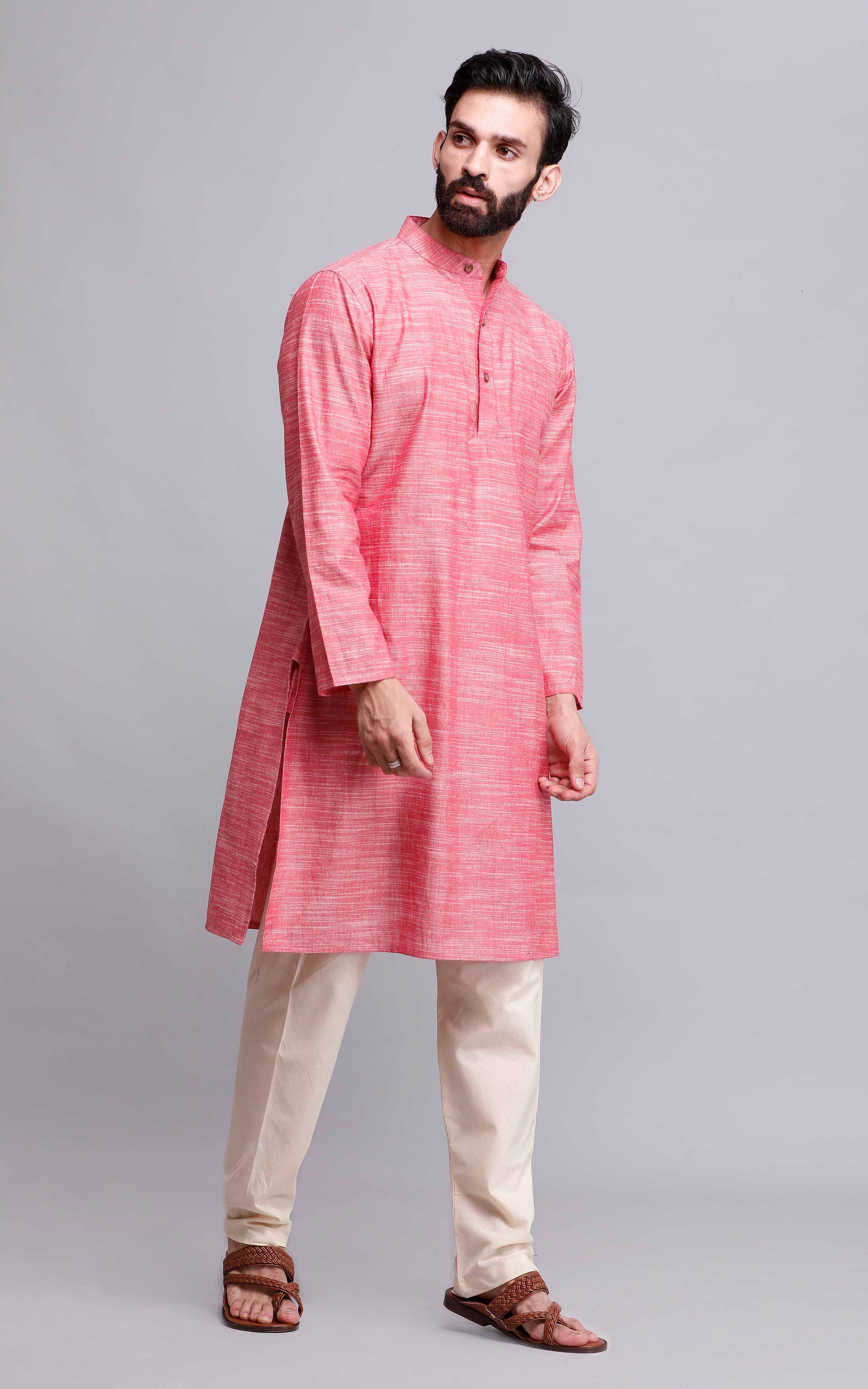 Set of 2: Dusty Pink Cotton Kurta and Pajama