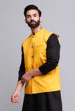 Tuscan Yellow Cotton Nehru Jacket