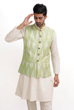 Lemon Green Ikat Nehru Jacket