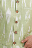 Lemon Green Ikat Nehru Jacket