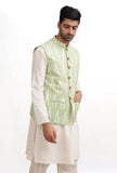 Sea Green Ikat Nehru Jacket