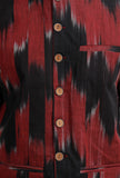 Merlot Red Ikat Nehru Jacket