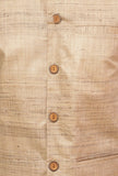 Chiffon Cream Matka Silk Nehru Jacket