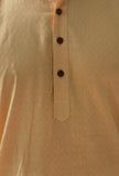 Set Of 2: Pastel Yellow Self Weave Cotton Kurta Pyjama Set