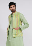 Mint Green Stripe Nehru Jacket