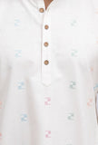 White Dobby Button Down Kurta