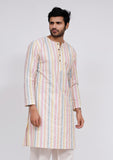 White Stripe Button Down Kurta