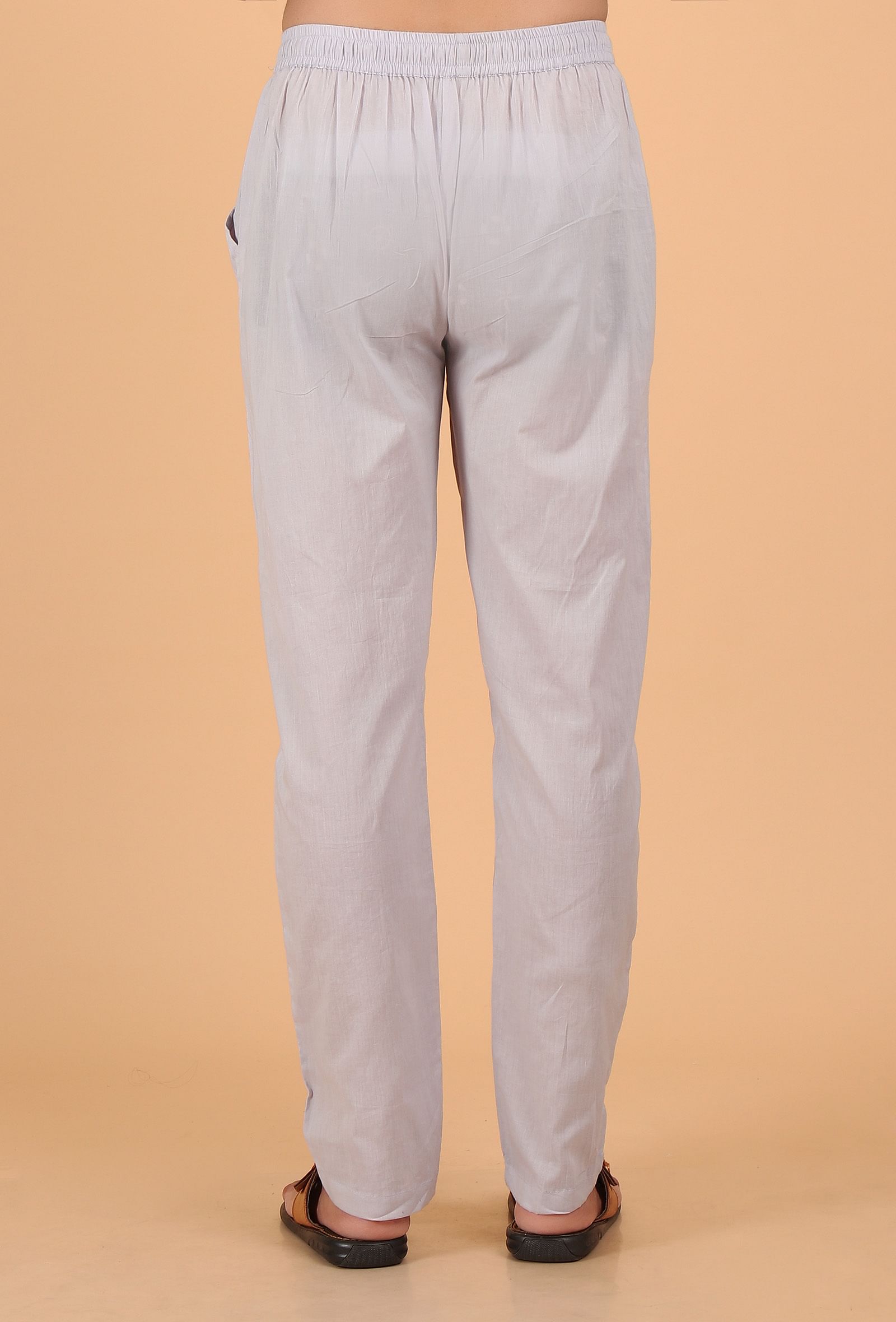 Grey Cotton Mulmul Short Kurta and Pant