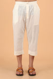 Peach Cotton Mulmul Short Kurta & White Three Quarter Pant