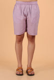 Mauve Cotton Mulmul Short Kurta & Capri Pant