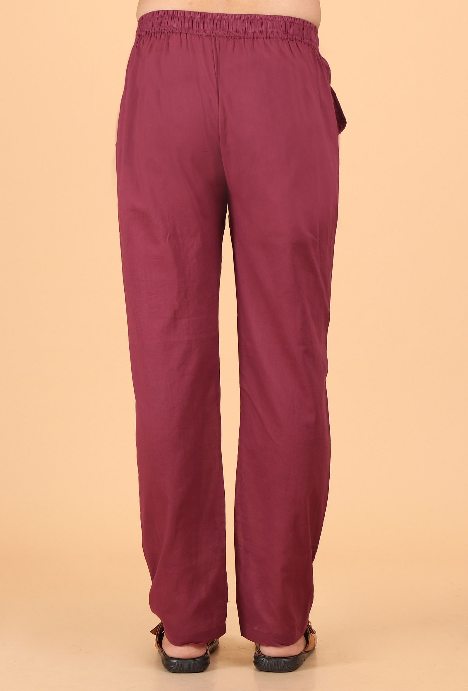 Maroon Cotton Mulmul Kurta & Pant