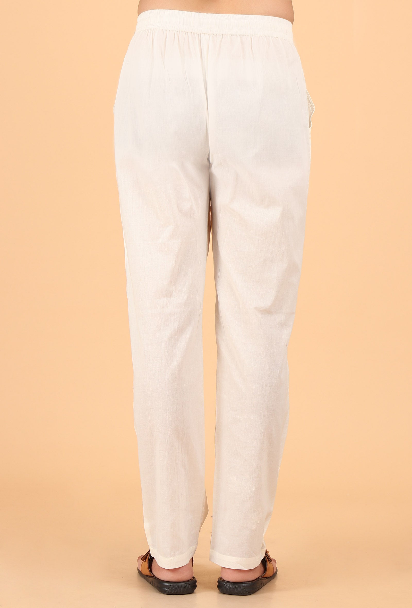 White Cotton Mulmul Kurta & Pant