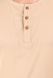 Cream Cotton Mulmul Short Kurta & White Pant