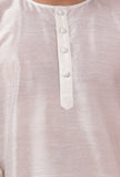 Set Of 3: Yellow Checkered Chanderi Nehru Jacket, Ivory White Kurta & Pajama