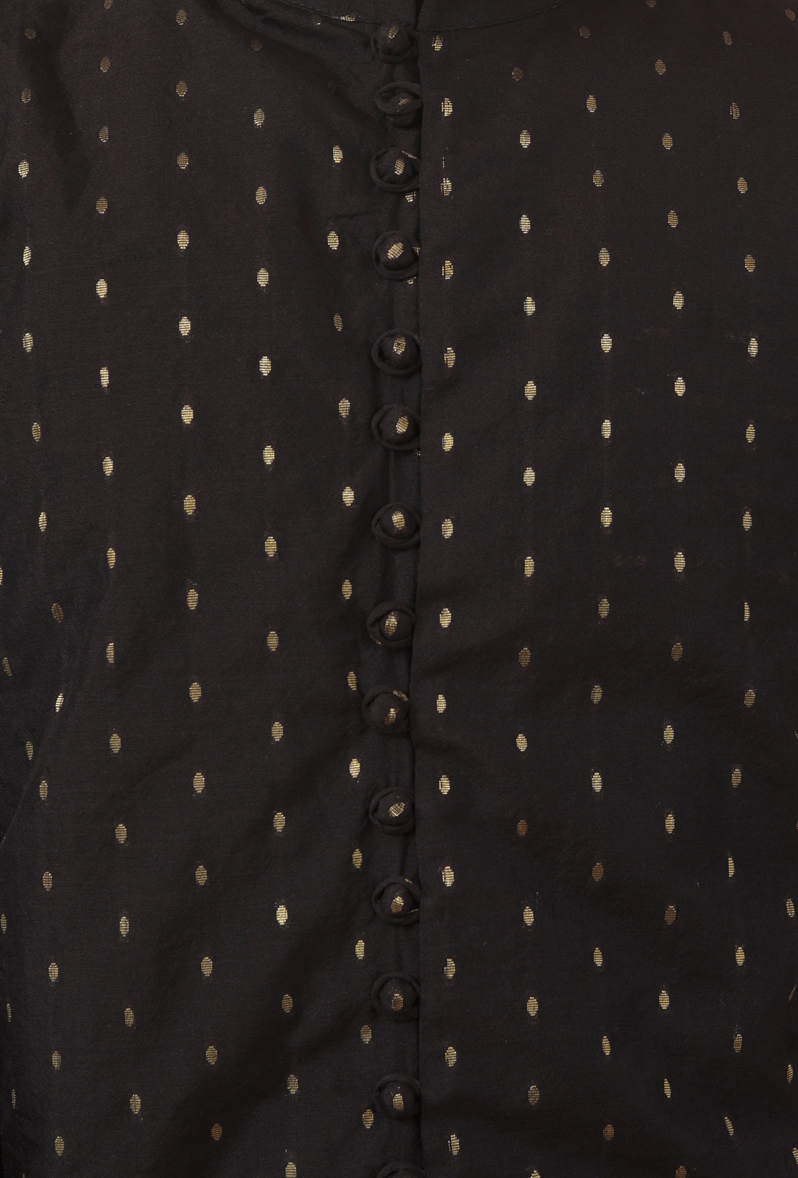 Black Dobby Chanderi Nehru Jacket