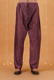 Set Of 2: Grape Chanderi Kurta & Pajama