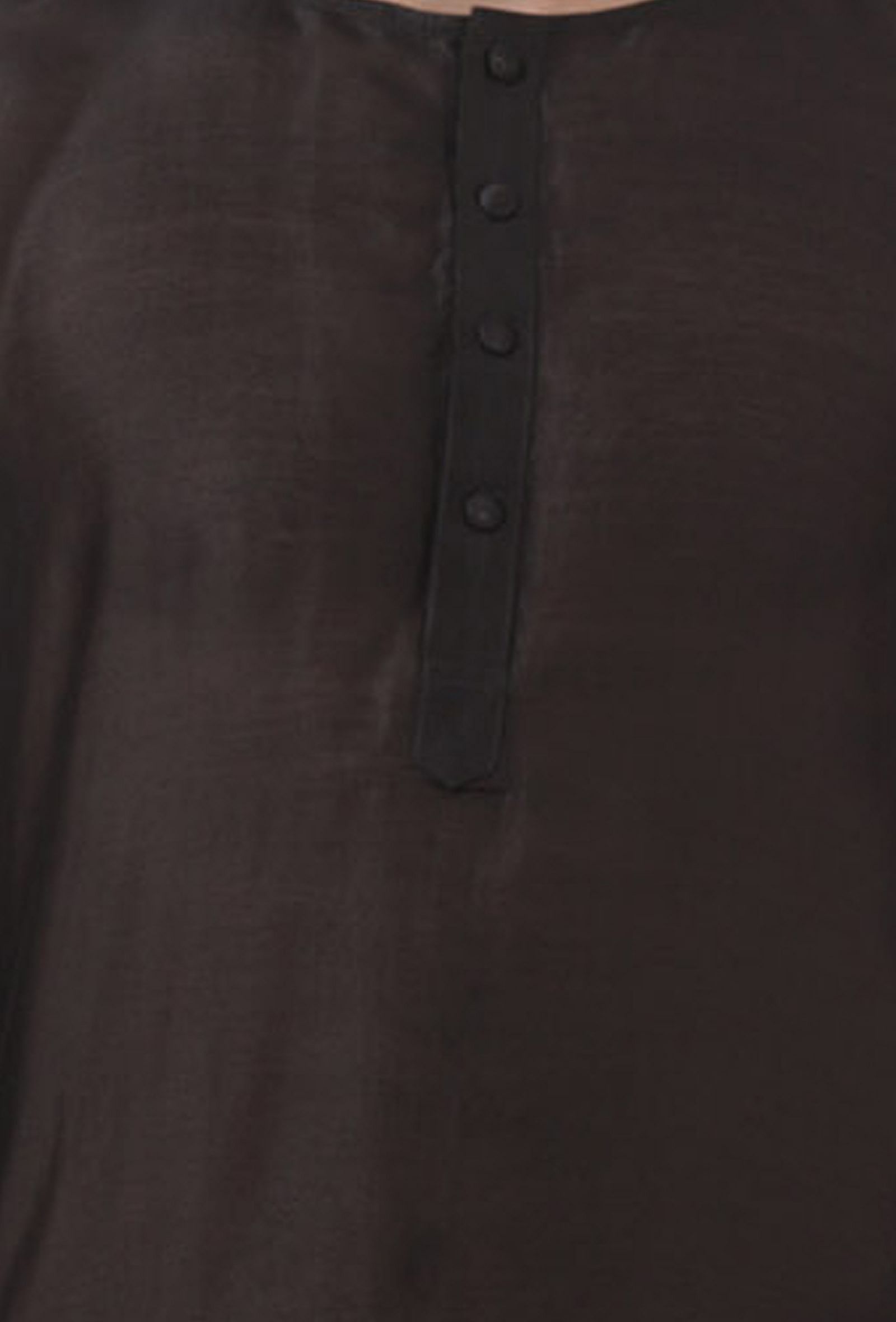 Set Of 3: Space Blue Checkered Chanderi Nehru Jacket, Black Kurta & Pajama