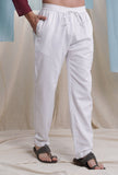 White heavy cotton flex elasticated waist pajama