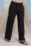 Black heavy cotton flex elasticated waist pajama