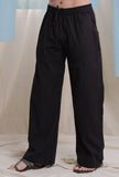 Black heavy cotton flex elasticated waist pajama
