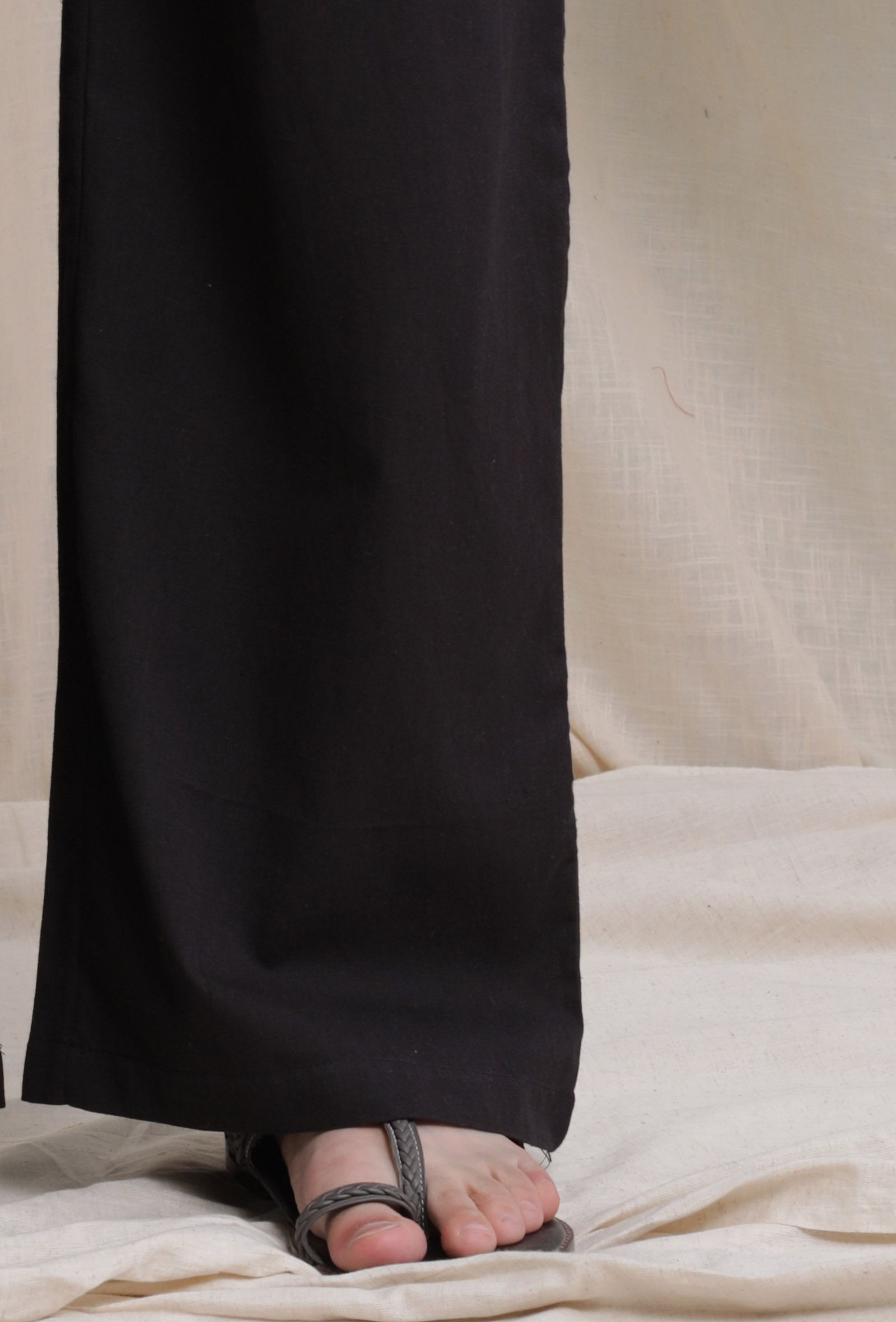 Black heavy cotton flex elasticated waist pajama