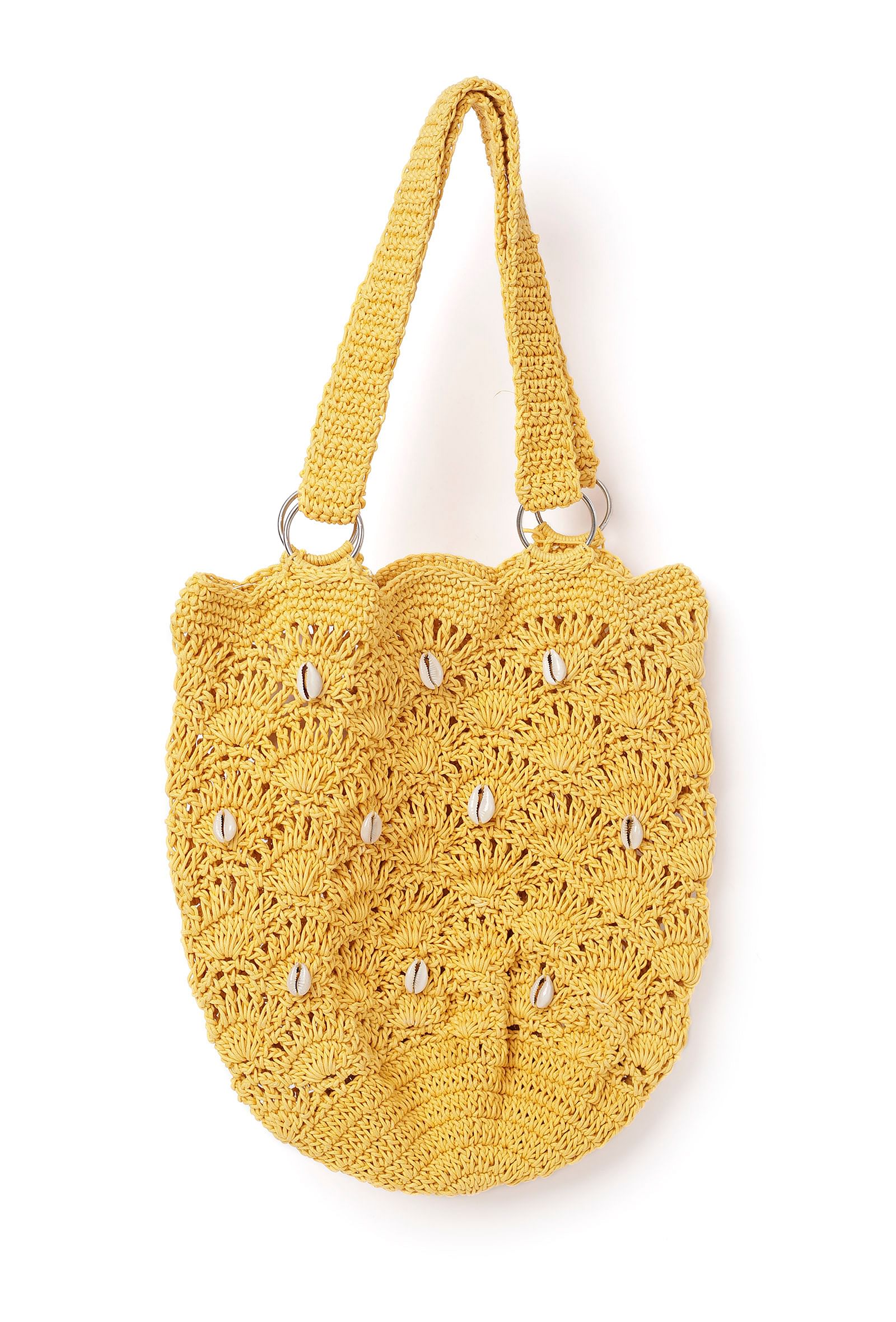 Tuscan Yellow Macrame Tote Bag