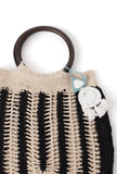 Black and White Crochet Tote Bag